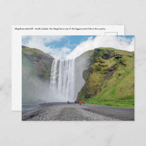 Skogafoss waterfall _ Skogar village Iceland Postcard