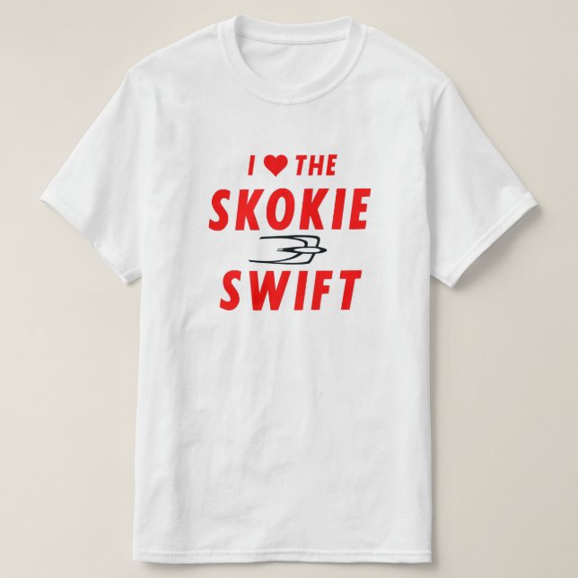 Skokie Swift, Yellow Line, CTA Rapid Transit T-Shirt (Design Front)