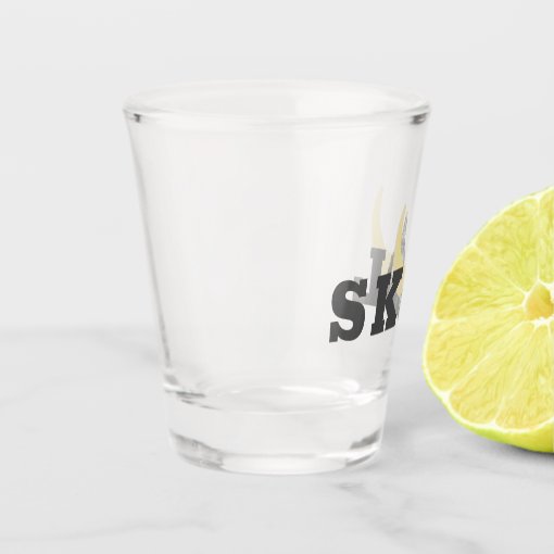 Skol and Horned Helmet Shot Glass Zazzle