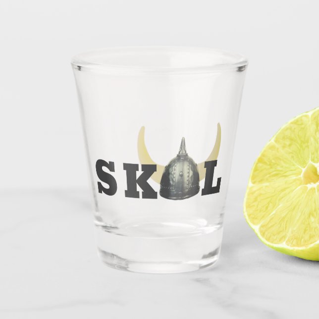 Skol and Horned Helmet Shot Glass (Front)