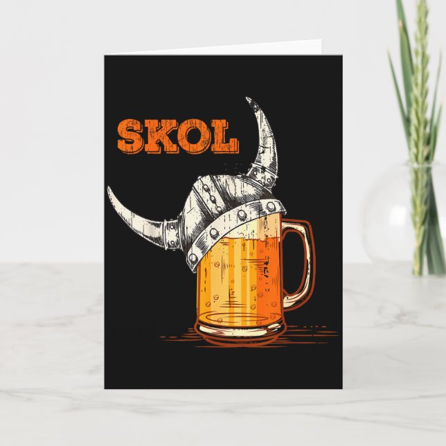 Skol Nordic Viking Helmet Drinking Gl  Card (Front)