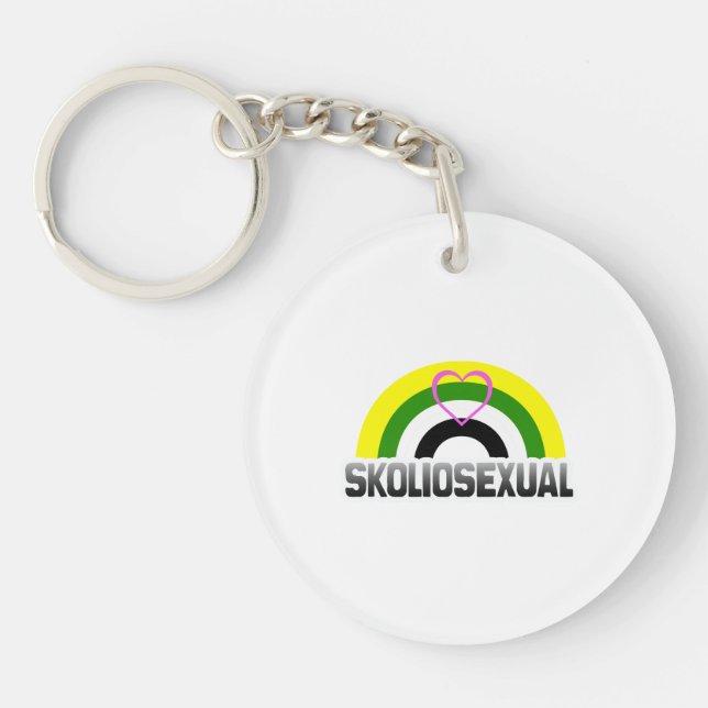Skoliosexual Pride Keychain (Front)