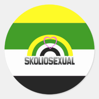 SKOLIOSEXUAL RAINBOW CLASSIC ROUND STICKER