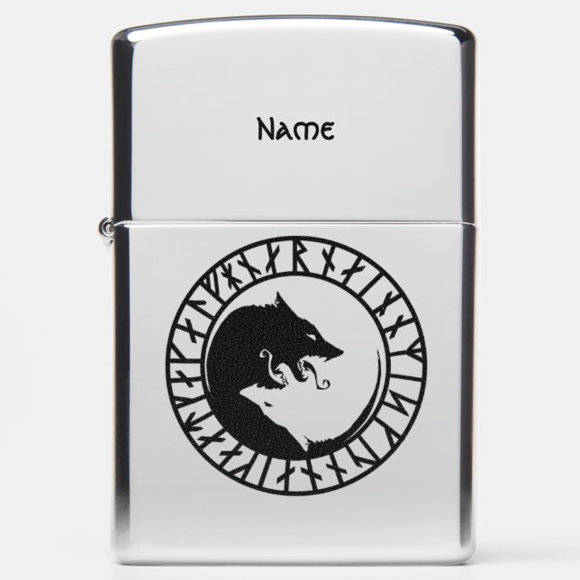 Skoll and Hati Zippo Lighter (Front)