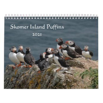 Skomer Island Puffins 2021 Wales Calendar by Welshpixels at Zazzle