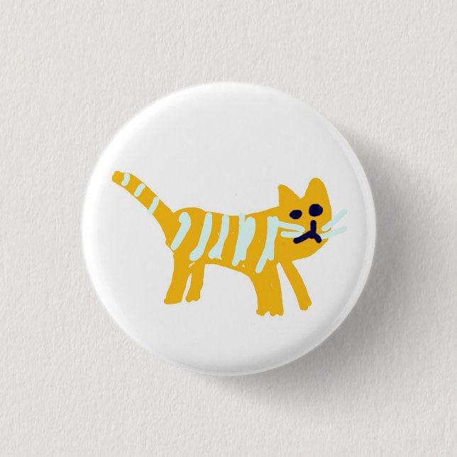 Skoobs the orange cat pinback button (Front)