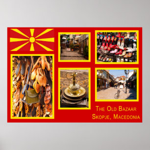Skopje, North Macedonia Old Bazaar Poster