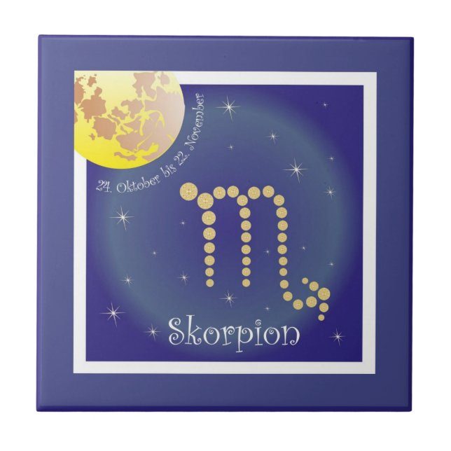 Skorpion 24. Oktober bis 22. November Fotofliese Tile (Front)