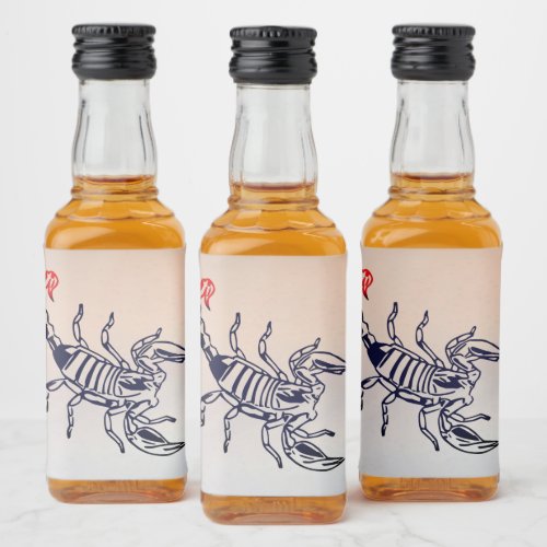 Skorpion put rotem Stachel Liquor Bottle Label