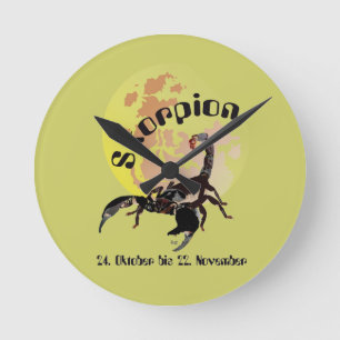 Skorpion - Sternzeichen Uhr Round Clock