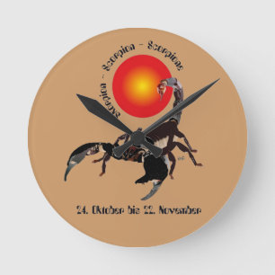 Skorpion - Sternzeichen Uhr Round Clock