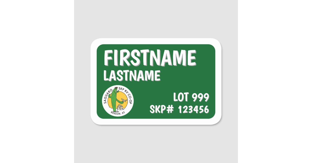 SKP Saguaro Co-op Name Badge | Zazzle