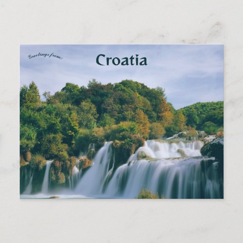 Skradinski Buk Waterfall Lozo Croatia Postcard