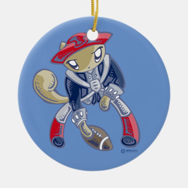 Skribbles: Go Patriots Ceramic Ornament (Front)