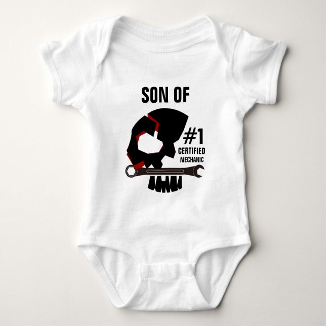 SKULETONS BHQ Mechanic Baby Bodysuit (Front)