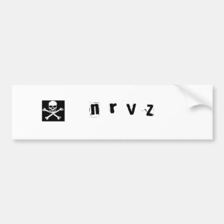 skull2, n r v z bumper sticker