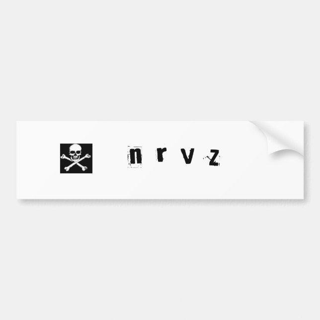 skull2, n  r  v  z bumper sticker (Front)