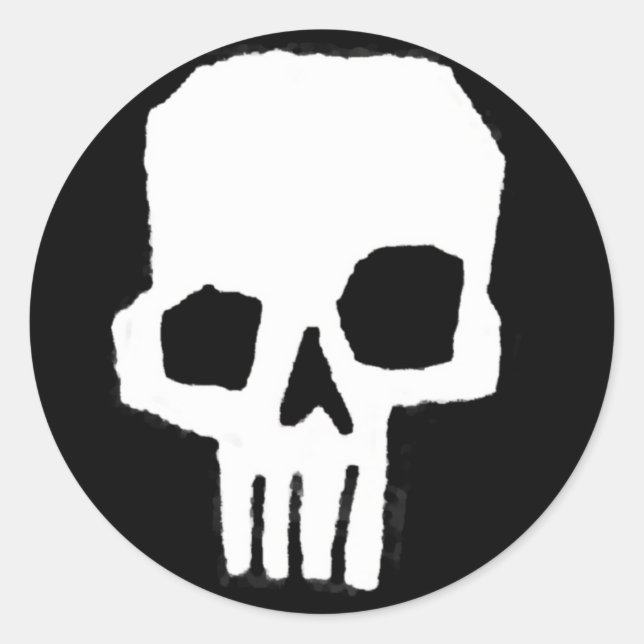Skull 19 classic round sticker (Front)