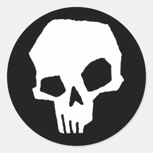 Skull 24 classic round sticker (Front)