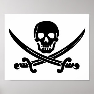 skull-307778 skull swords crossed black coat of a poster