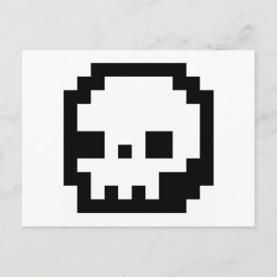 Skull 8-Bit Pixel Art Postcard