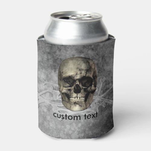 Skull  a pile of Bones Halloween Gothic Can Cooler