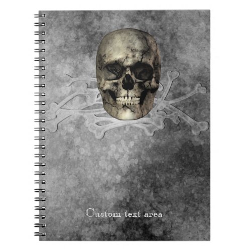 Skull  a pile of Bones Halloween Gothic Notebook
