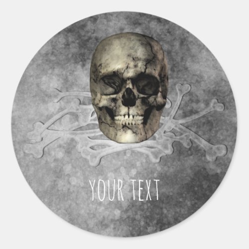 Skull  a pile of Bones Halloween Party Favor Classic Round Sticker