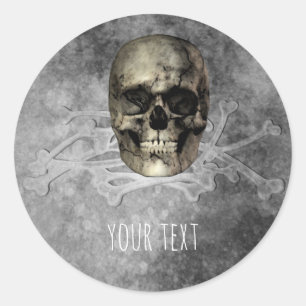 Skull & a pile of Bones Halloween Party Favor Classic Round Sticker