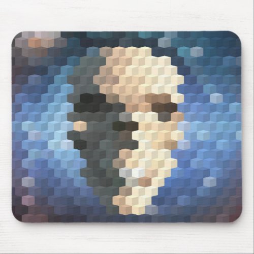 Skull abstract pattern mouse pad