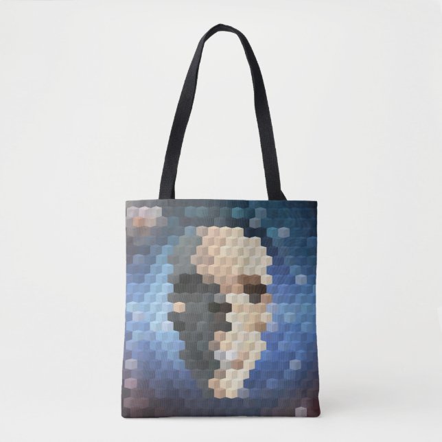 Skull abstract pattern tote bag (Front)