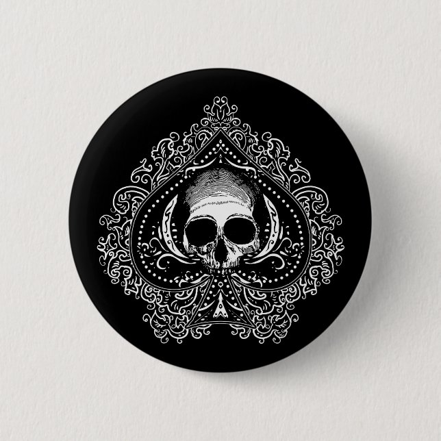 Skull Ace of Spades Button (Front)