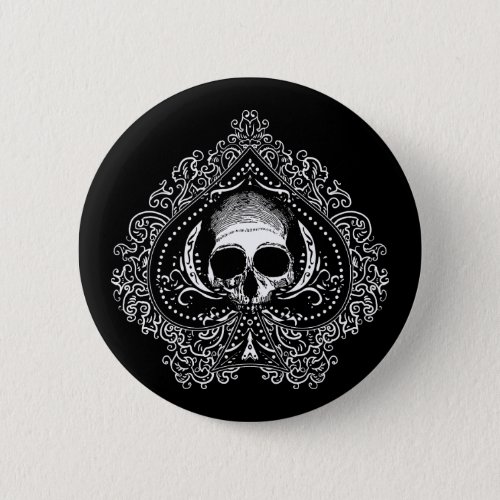 Skull Ace of Spades Button