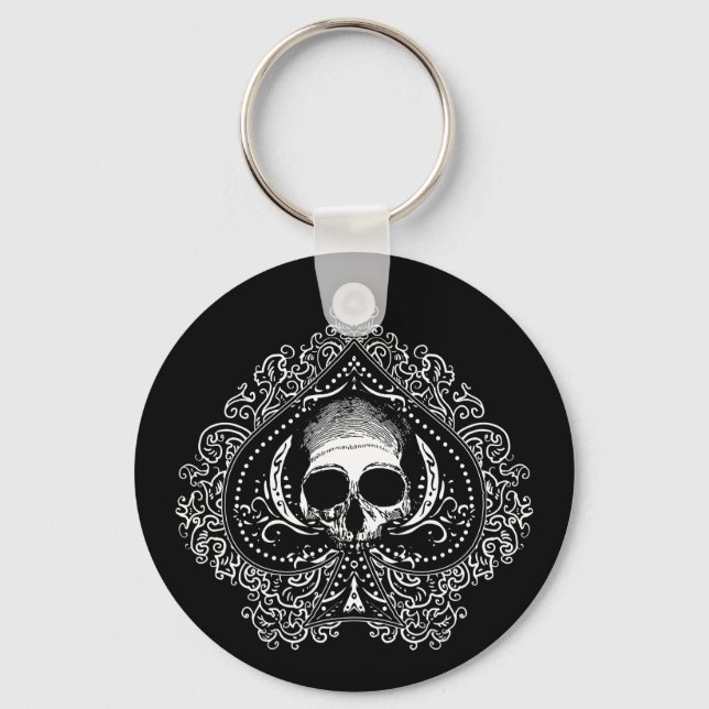 Skull Ace of Spades Keychain (Front)