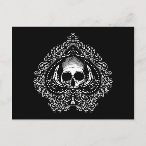 Skull Ace of Spades Postcard