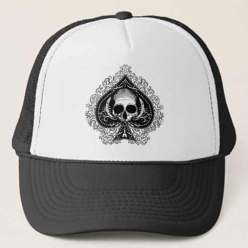 Skull Ace of Spades Trucker Hat