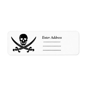 skull address label Sticker Halloween Pirate