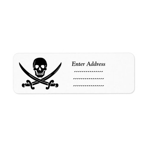 skull  address label Sticker Halloween Pirate
