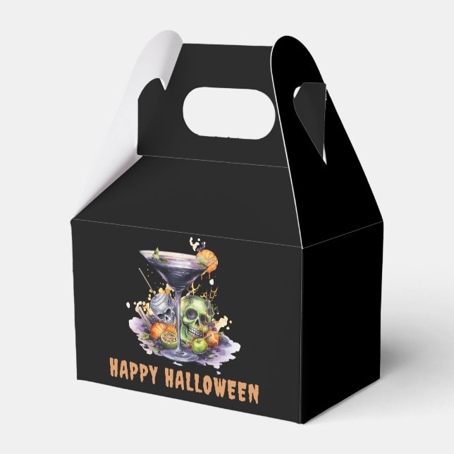 Skull Adult Cocktail Halloween Party Favor Box (Front Side)
