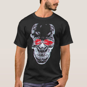 Skull Aesthetic Vaporwave Gothic Retro Glitch Goth T-Shirt