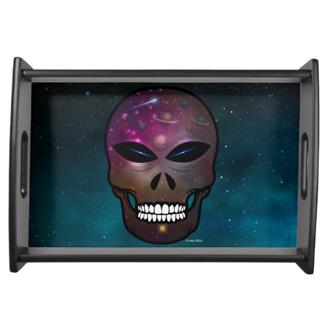Skull Alien Gothic Fantasy Serving Tray (Front)