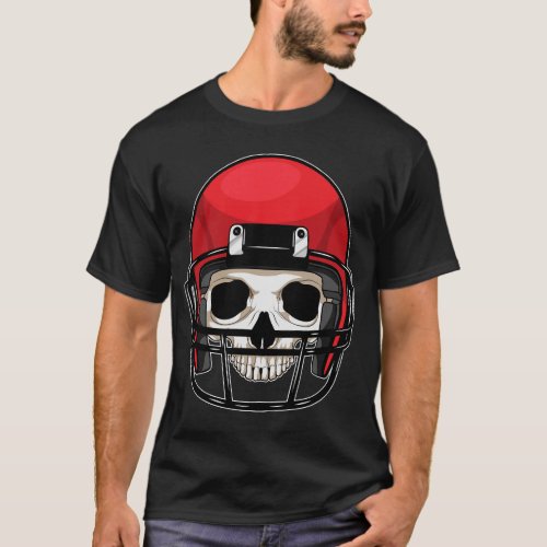 Skull American Football Sports T_Shirt