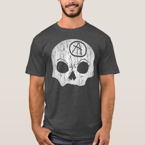 Skull Anarchy Charcoal Heather Grey T_Shirt
