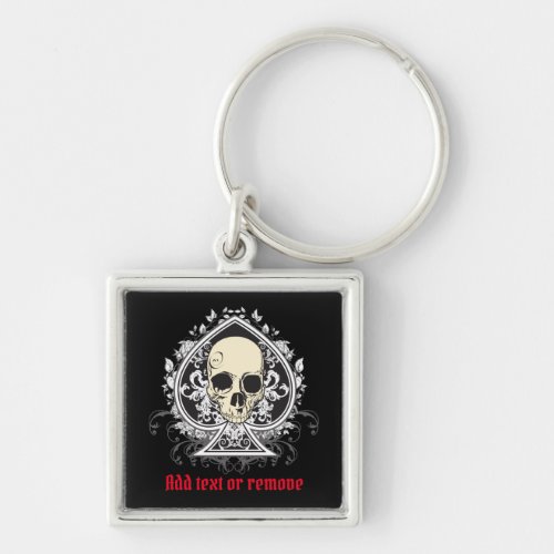 Skull and ace of spades from playing cards keychain