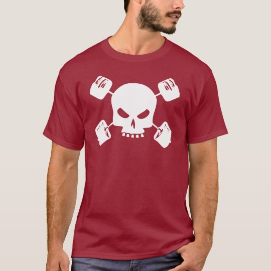 Skull and Barbell Cross Shirt for Lifters