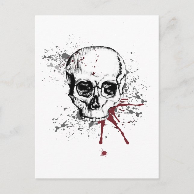 Skull and blood postcard (Front)