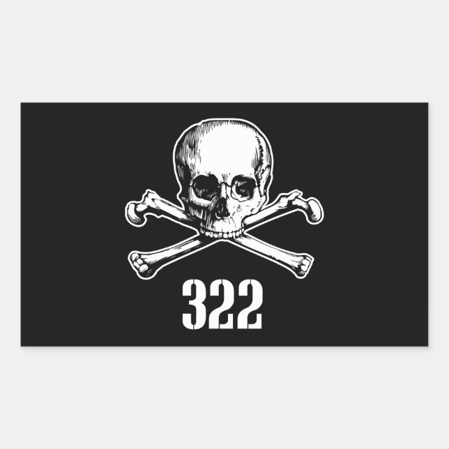 Skull and Bones 322 Rectangular Sticker (Front)