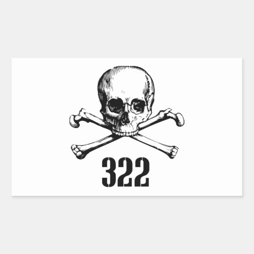 Skull and Bones 322 Rectangular Sticker