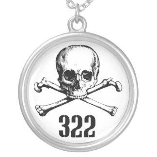 Skull and Bones 322 Silver Plated Necklace