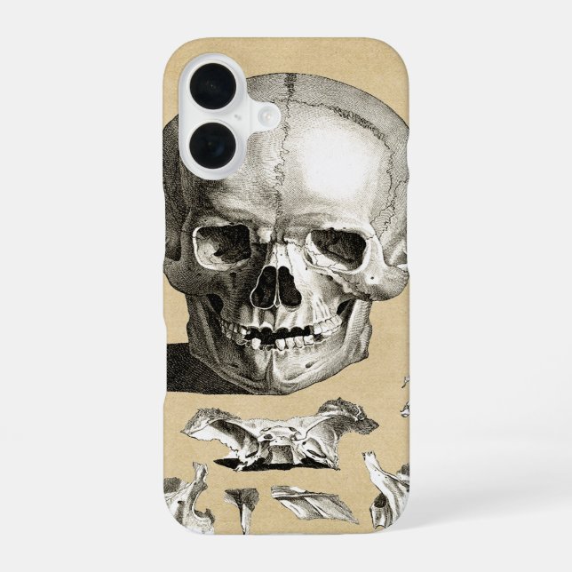 Skull and Bones Anatomy Iphone Case (Back)